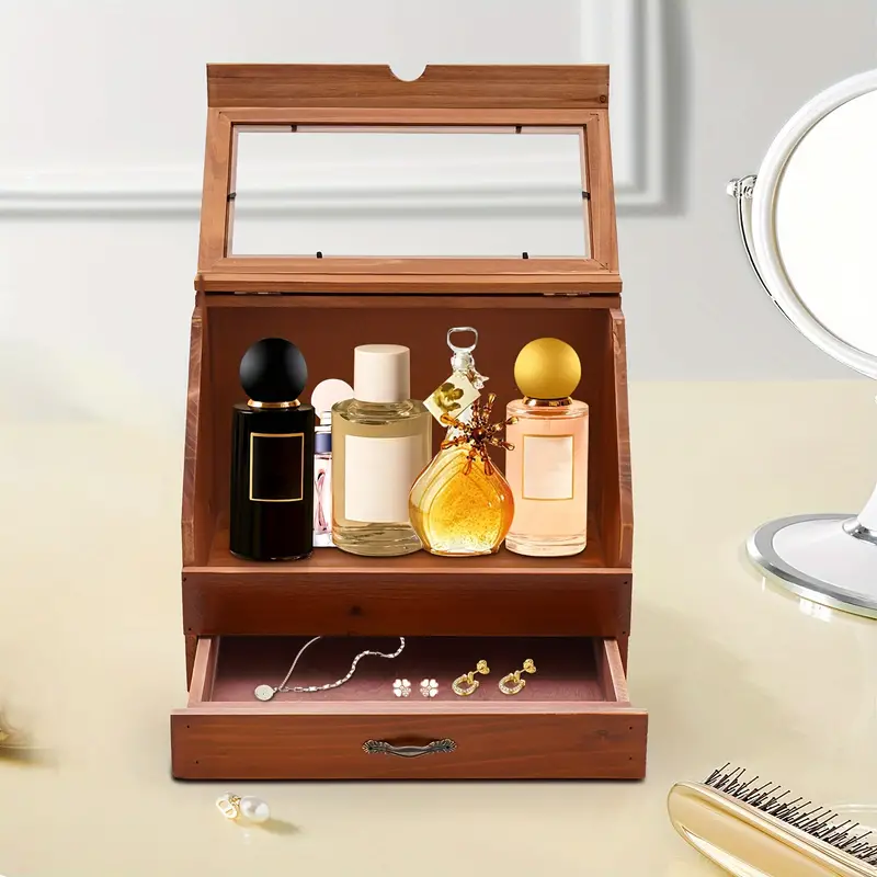 Timeless Wooden Perfume & Jewelry Display